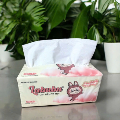 Sản phẩm phụ kiện phòng ăn -Combo 10 bịch giấy ăn Labubu  300 tờ - 4 lớp / 1 gói siêu mềm mại siêu dai tiết kiệm và an toàn