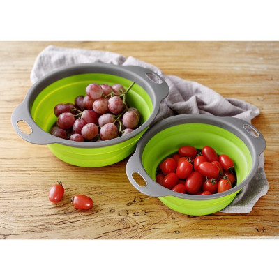 Combo 2 rổ đựng có thể gấp gọn (rổ lớn 29*24*9,3cm, rổ nhỏ 24,5*20*8,5cm) - màu giao ngẫu nhiên