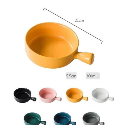 Bát Sứ Có Tay Cầm - Thố Sứ Cao Cấp Đường Kính 15cm Hàng Loại 1 Dùng Được Lò Vi Sóng, Lò Nướng - hàng Loại 1 - Chính Hãng MINIIN