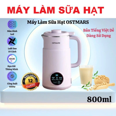 Máy Làm Sữa Hạt Ngũ Cốc Sinh Tố Thông Minh OSTMARS - Tự Động Xajy Nấu, Bền Bỉ Hiệu Quả Loại Xịn , bộdao nhà bếp