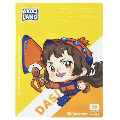 Tập Học Sinh Akooland Thế Giới Học Cụ Thần Kỳ - 4 Ô Ly Vuông - 48 Trang 100gsm - Thiên Long TP-NB002/AK (Mẫu Bìa Giao Ngẫu Nhiên)