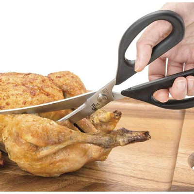 Kéo Nhà Bếp Đầu Cong Lưỡi Răng Cưa Bằng Thép Không Gỉ Kai - Hàng Nội Địa Nhật Chất Lượng