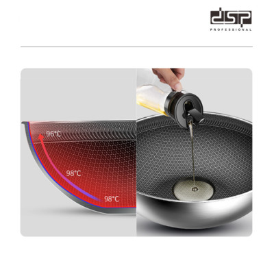 Chảo sâu lòng sử dụng công nghệ phủ chống dính là khoan khắc bề mặt inox 304 cao cấp DSP - Có 2 kích thước 32cm và 34cm - HÀNG NHẬP KHẨU