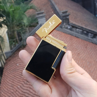 Vỏ Hột Quẹt Bật Lửa Upon Super Cao Cấp Bản Giới Hạn D196V Màu Đen Viền Vàng Đẹp, Độc Lạ - Dùng Gas Đá Cao Cấp