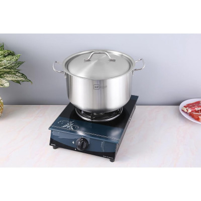 Nồi luộc gà 1 đáy cao cấp Fivestar H.T Cook nắp inox ( 26cm / 28cm / 30cm /32cm ) dùng được bếp từ , gas , hồng ngoại , tặng 2 vá canh