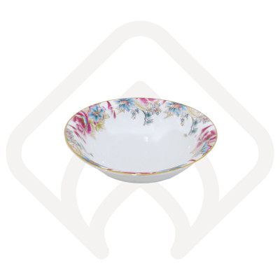 Tô choãng sứ Long Phương họa tiết bông lau hồng mạ viền vàng