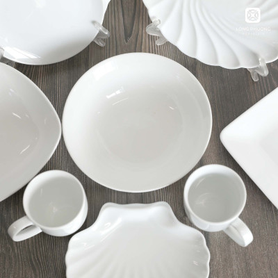 Bộ bát đĩa quà tặng Lộc Phát 10 món sứ trắng cao cấp