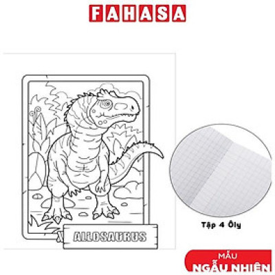 Tập Học Sinh Tô Màu Dinosaur - Bìa Kiếng - 4 Ô Ly - 96 Trang 100gsm - The Sun