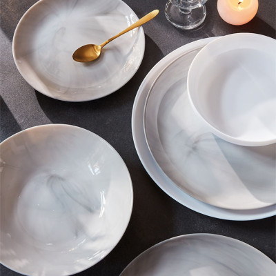 Đĩa thủy tinh Luminarc Diwali Granit Marble 25cm - P9908