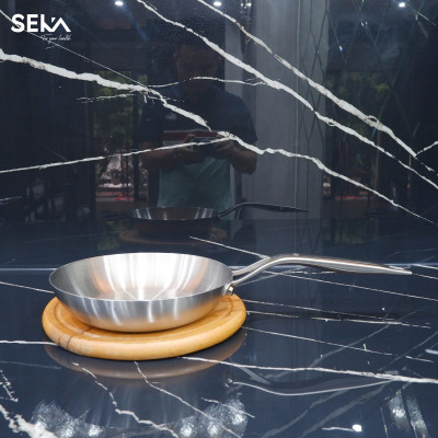 Chảo inox Nguyên khối nông lòng SEKA SK6030, sử dụng cho mọi loại bếp