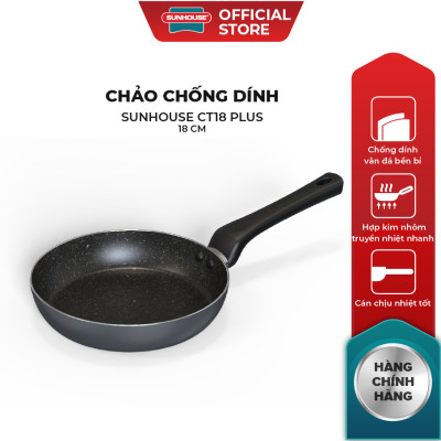 Chảo trơn vân đá Sunhouse CT Plus - Phủ sơn chống dính, dễ dàng làm sạch