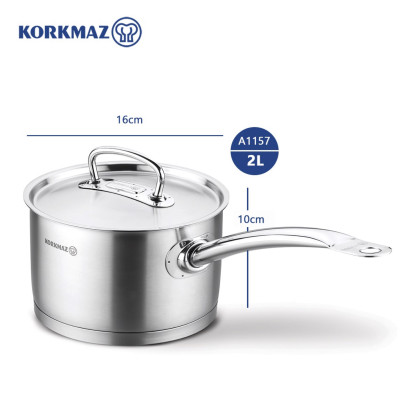 Nồi Quánh inox cao cấp Korkmaz Proline 2 lít có nắp - A1157 - Hàng chính hãng