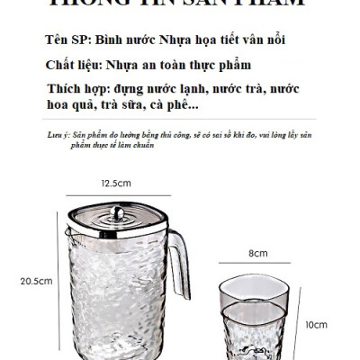 Bình Nước Nhựa Acylic Cao Cấp Phong Cách Mới