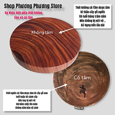 THỚT GỖ NGHIẾN CỔ THỤ TÂY BẮC THỚT KHÔNG TÂM HÀNG ĐẸP NHIỀU SIZE - 25CM - 29CM - 31CM - 35CM - 40 CM DÀY 4,5-5 CM 