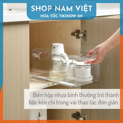Ray trượt ngăn kéo nhựa tự dính DIY ngăn kéo tủ hộc dễ dàng NAVIVU