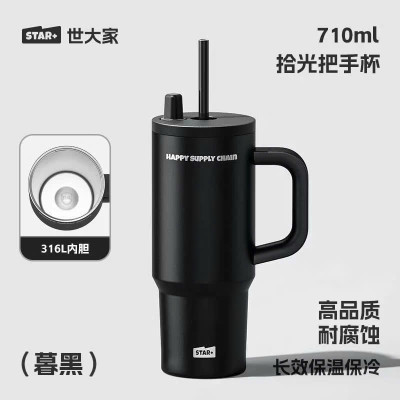 Bình Giữ Nhiệt 304, Ly Giữ Nhiệt Kèm Ống Hút, Cốc Giữ Nhiệt Có Tay Cầm Tiện Lợi (Mang Đi Học, Đi Chơi, Đi Làm) - HÀNG CHÍNH HÃNG MINIIN