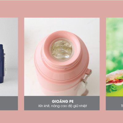 Phích giữ nhiệt cầm tay nhỏ gọn 0,45L Rạng Đông. Model RD 04528 N2