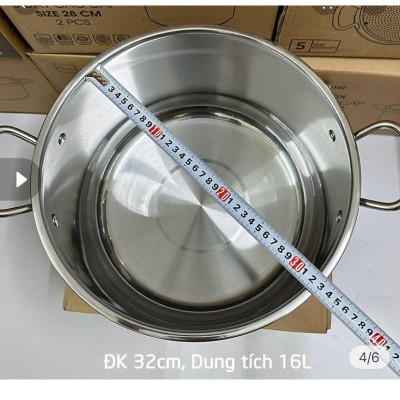 NỒI LUỘC GÀ INOX 430 BẾP TỪ 1 ĐÁY HT COOK SIZE 32CM SỬ DỤNG ĐƯỢC TRÊN MỌI LOẠI BẾP