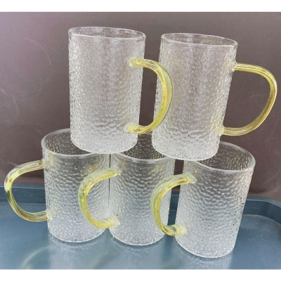 Bộ 6 cốc thủy tinh chịu nhiệt cao cấp vân sần cao