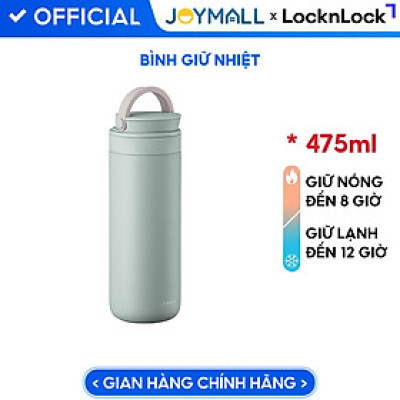 Bình giữ nhiệt Lock&Lock 475ml Metro Two Way màu xanh mint LHC4274MIT, Hàng chính hãng, có quai xách, đế silicone chống trượt - JoyMall