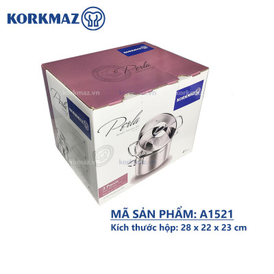 Bộ nồi xửng hấp inox 18/10 Korkmaz Perla 20cm