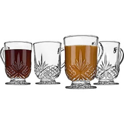 Set 4 cốc bia pha lê Godinger Dublin có quai 350ml Hàng chính hãng