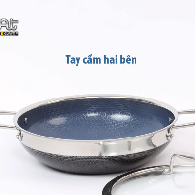 [Hàng chính hãng] Chảo xào đa năng iMAT Hybrid lòng xanh mới, đường kính 22cm. Chiên, xào, áp chảo..