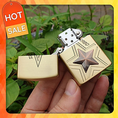 Vỏ Hột Quẹt Bật Lửa xăng đá Zorro Z8658 thiết kế họa tiết hình ngôi sao - dùng xăng bấc đá cao cấp ( giao màu ngẫu nhiên )