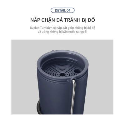 Bình giữ nhiệt Lock&Lock Bucket Tumbler Nắp đậy có ống hút - Màu Trắng LHC4268WHT 540ml - Hàng chính hãng thép không gỉ quai xách tiện lợi - JoyMall