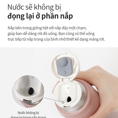 Bình giữ nhiệt Lock&Lock 505ml Maman Cup Vacuum Bottle LHC1487 - Hàng chính hãng, nắp dùng làm cốc nước uống - JoyMall