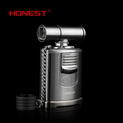 Vỏ Hột Quẹt Bật Lửa Khò gas 4 tia Honest BCZ-346 thiết kế đẹp độc lạ - dùng gas cao cấp ( giao màu ngẫu nhiên )