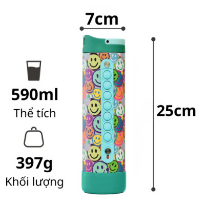 [Elemental chính hãng - Thương hiệu Mỹ] Bình giữ nhiệt Elemental Iconic Pop 590ml màu mặt cười, giữ nhiệt tốt, inox 304, an toàn sức khỏe