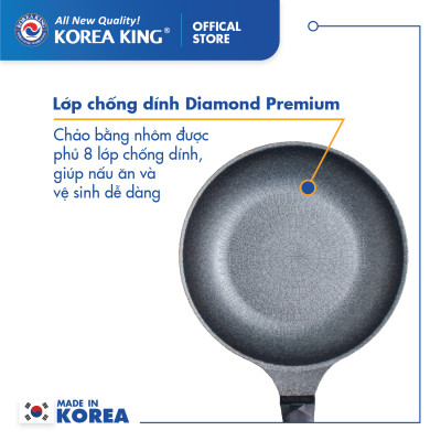 Chảo cạn Diamond Premium Korea King size 30 cm KFP-30DI - Hàng chính hãng