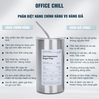 Ly Giữ Nhiệt 8 Tiếng Inox 304 5 Lớp, Cốc Giữ Nhiệt Iced Americano Cao Cấp Bán Chạy Bảo Hành 90 Ngày Tại Office Chill
