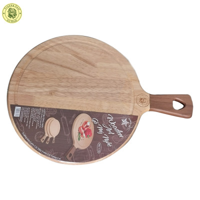 Thớt Gỗ Cao Su Tay Cầm Tròn Dài 34, 37, 40 cm  - Đồ Gỗ Nhà Bếp Thương Hiệu Trường Sơn