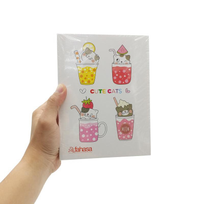 Combo 5 Tập Học Sinh Kẻ Ngang 200 Trang 70gsm - Cute Cats FAHASA (Mẫu Bao Bìa Ngẫu Nhiên)