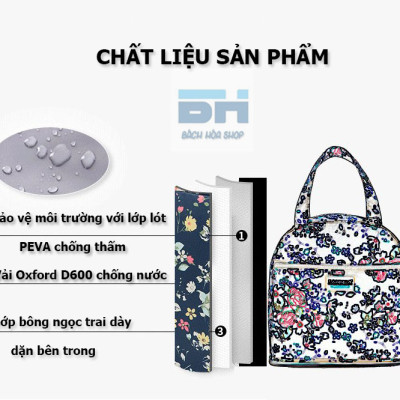 SANNEA - CAO CẤP - Túi đựng cơm giữ nhiệt, túi đựng bình sữa, dã ngoại - Vải Oxford D600 chống nước TH75