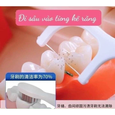 Phụ kiện nhà bếp phòng ăn _ Set  hộp 50 cây tăm chỉ nha khoa , an toàn dễ sử dụng 