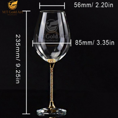 Bộ ly pha lê dát vàng18K MT Gold Art- Hàng chính hãng, trang trí nhà cửa, quà tặng dành cho sếp, đối tác, khách hàng.