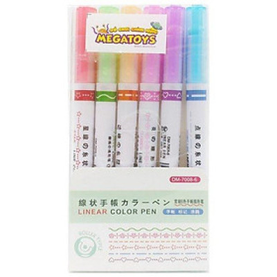 Bộ 6 Bút Đánh Dấu Ghi Chú Họa Tiết Bông Hoa - DM-7008-6