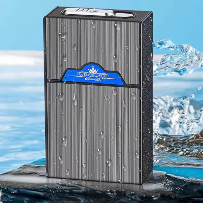 Hộp Đựng Nguyên Bao 20 Điếu: Tiện Lợi Với Bật Lửa Châm Điện Hồng Ngoại 2in1 và Sạc USB