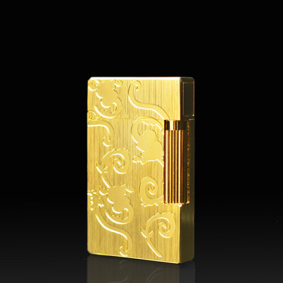 Vỏ Hột Quẹt Bật Lửa Gas Đá Upon D21V Thiết Kế Họa Tiết Khắc Hoa Văn Độc Đáo - Dùng Gas Đá Cao Cấp