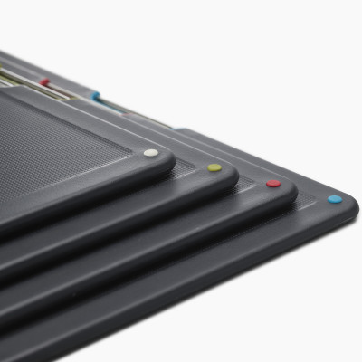 Joseph Joseph - Bộ thớt cao cấp Folio Steel 4-piece Chopping Board Set Black 001204