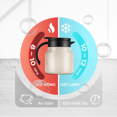 Bình giữ nhiệt 900ml Elmich EL8299, Hàng chính hãng, inox 304, có lõi lọc pha trà, cà phê - JoyMall