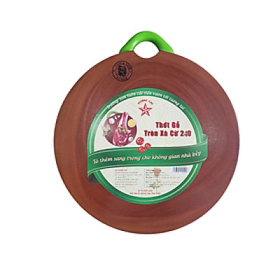 Thớt Chặt Gỗ Xà Cừ Dày 3.5 cm Hình Tròn, Gỗ Nguyên Khối – Đồ Gỗ Nhà Bếp Thương Hiệu Trường Sơn