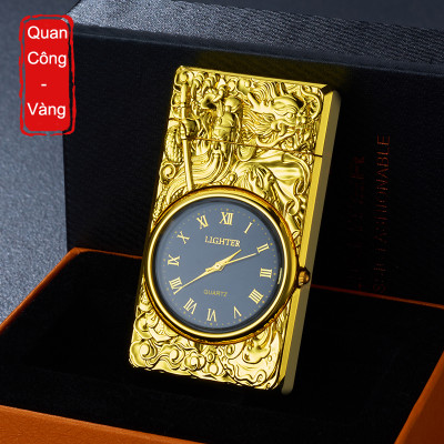 Vỏ Hột Quẹt Bật Lửa Gas HF602 Khò 1 Tia Kiêm Đồng Hồ La Mã - Nhiều Màu Nhiều Họa Tiết