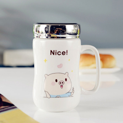 Ly Sứ Uống Nước Giữ Nhiệt Có Nắp Tráng Gương Cao Cấp, Cốc Giữ Nhiệt Họa Tiết Đáng Yêu Cho Bé - Chính hãng MINIIN (Giao mẫu ngẫu nhiên)