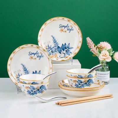 Bộ Bát Đĩa Cao Cấp Gosu Phong Cách Lá Xanh, họa tiết sắc nét độc đáo