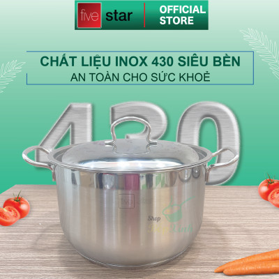 Nồi Luộc Gà Nắp Inox Fivestar Tặng 5 Muỗng Ăn - Bạc