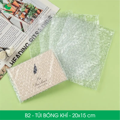 B2 - 20x15 cm - 50 Túi bóng khí chống sốc đóng hàng - Túi gói hàng, bọc chống sốc, xốp chống sốc